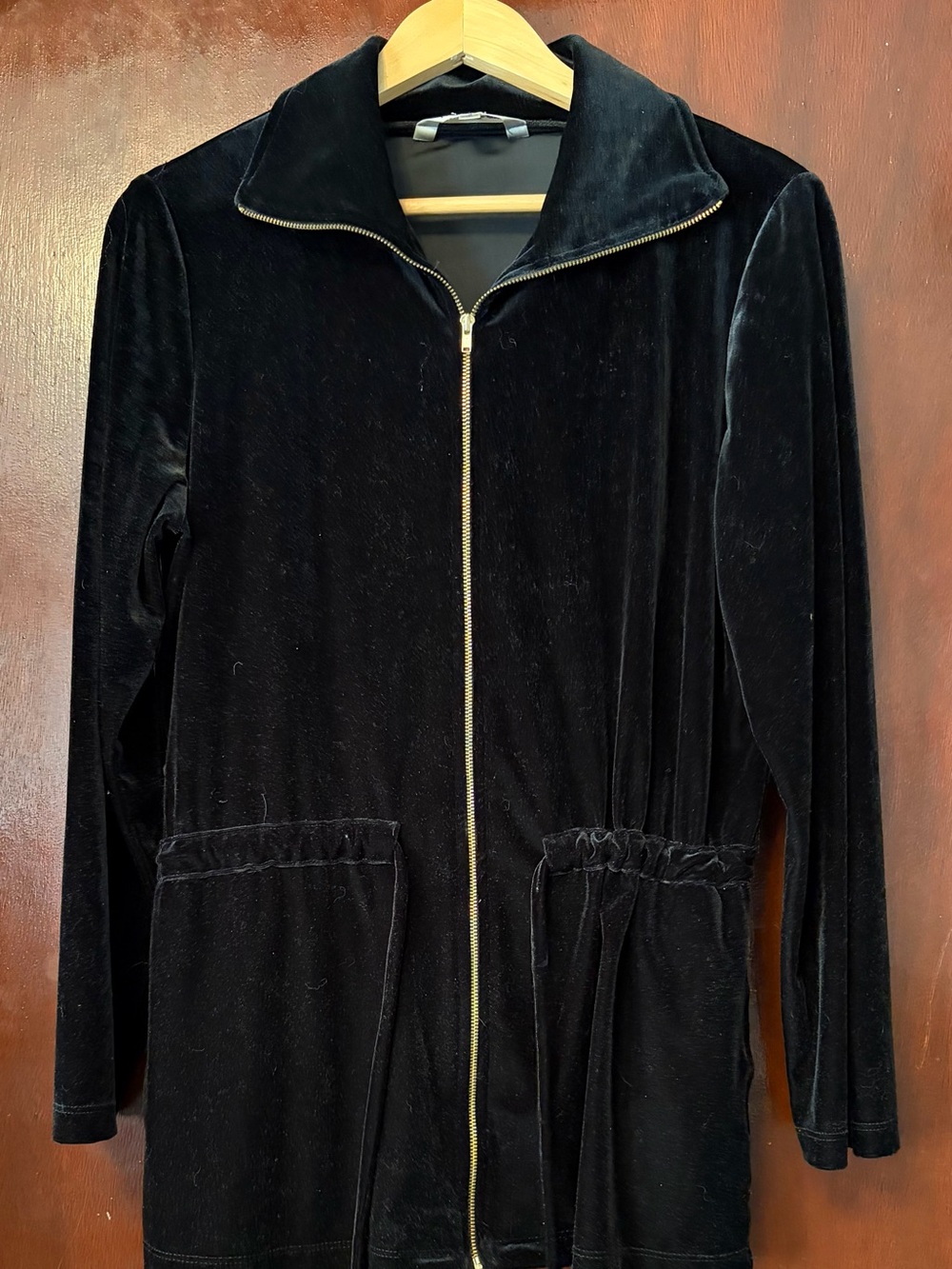 TravelSmith Black Velvet Zip-Front Utility Jacket